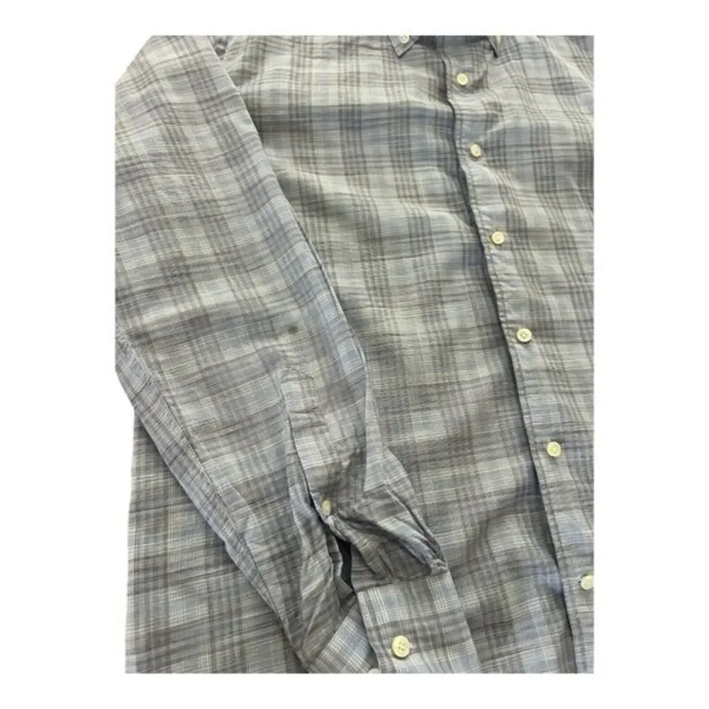 Peter Millar Shirt Mens Medium Summer Chambray Blue Striped Button Up - Picture 2 of 9